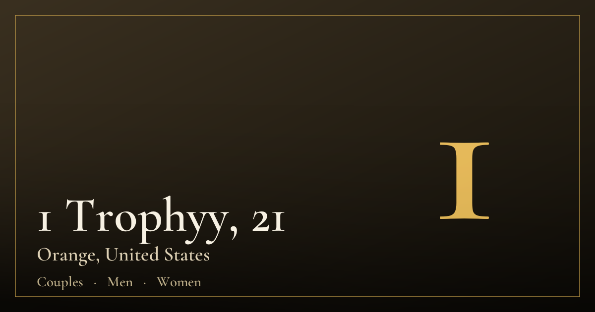 1 Trophyy, 21 — Orange