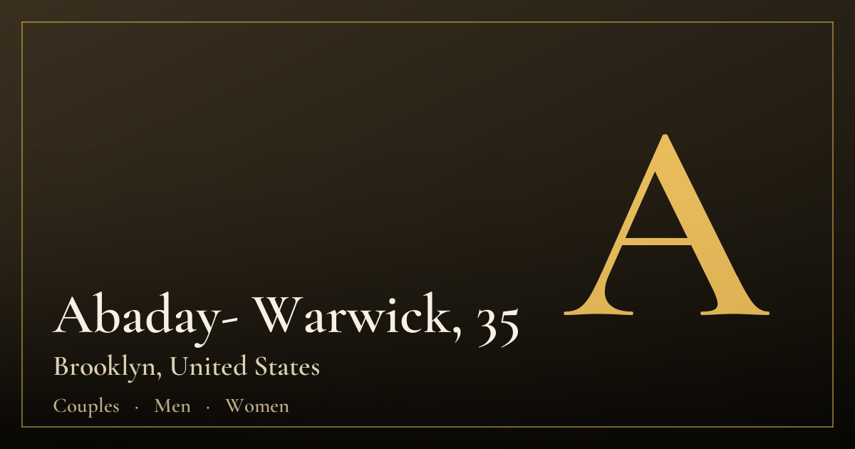 Abaday- Warwick, 35 — Brooklyn