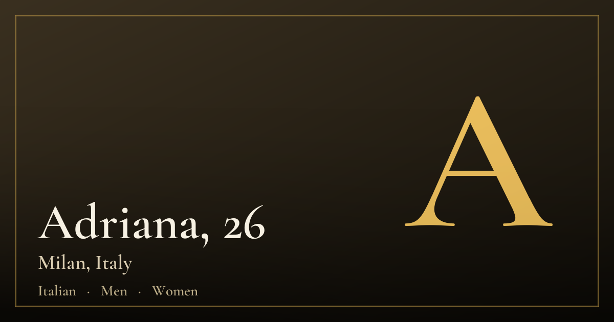 Adriana, 26 — Milan