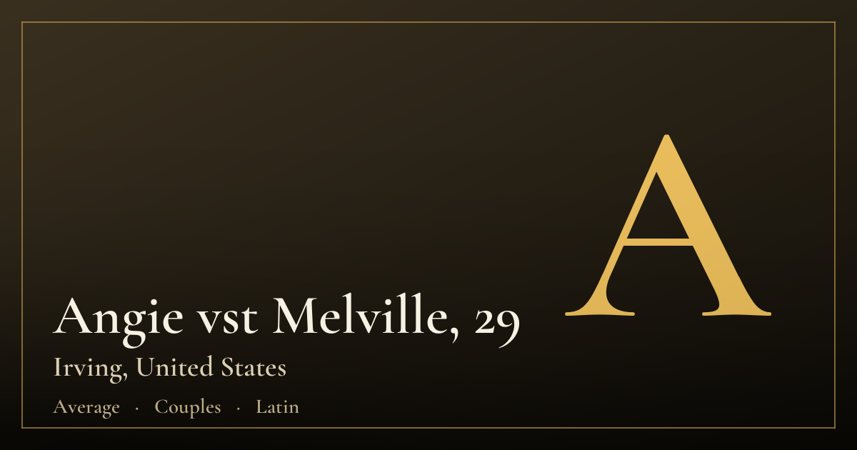 Angie vst Melville, 29 — Irving