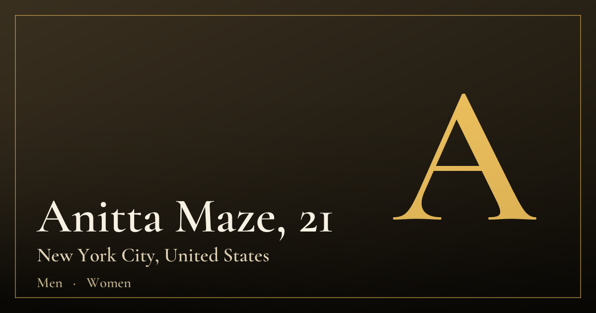 Anitta Maze, 21 — New York City