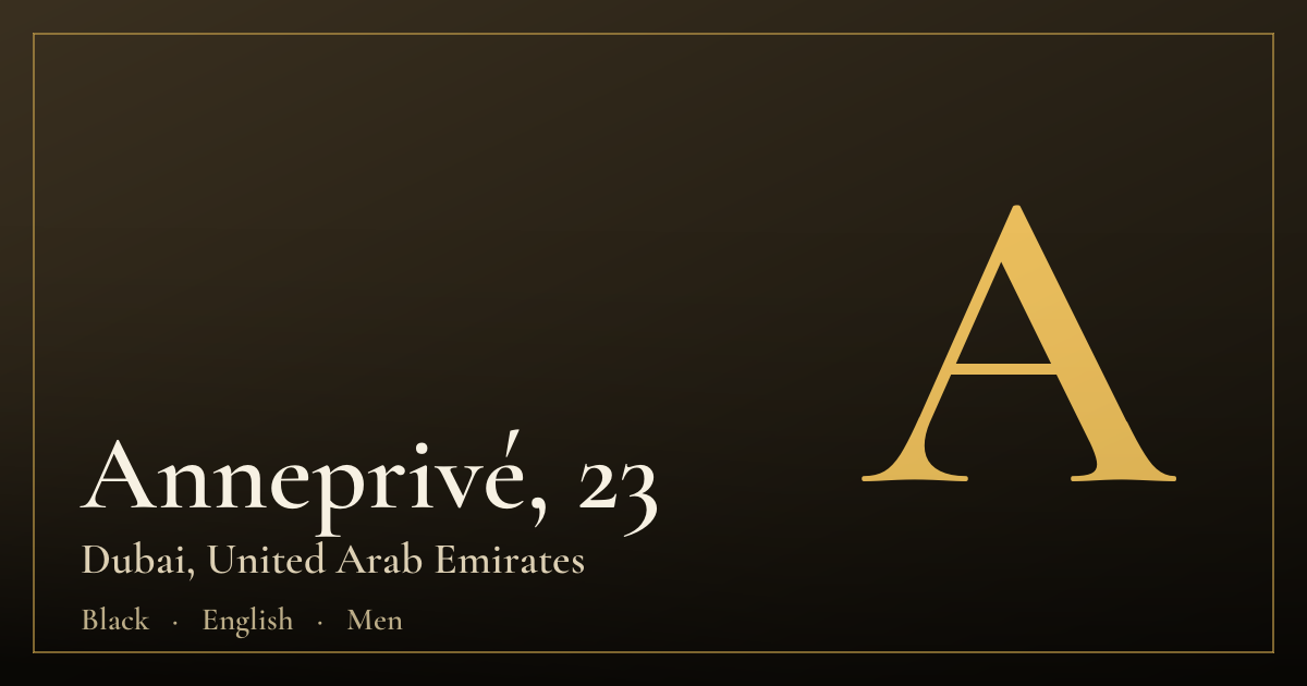 Anneprivé, 23 — Dubai