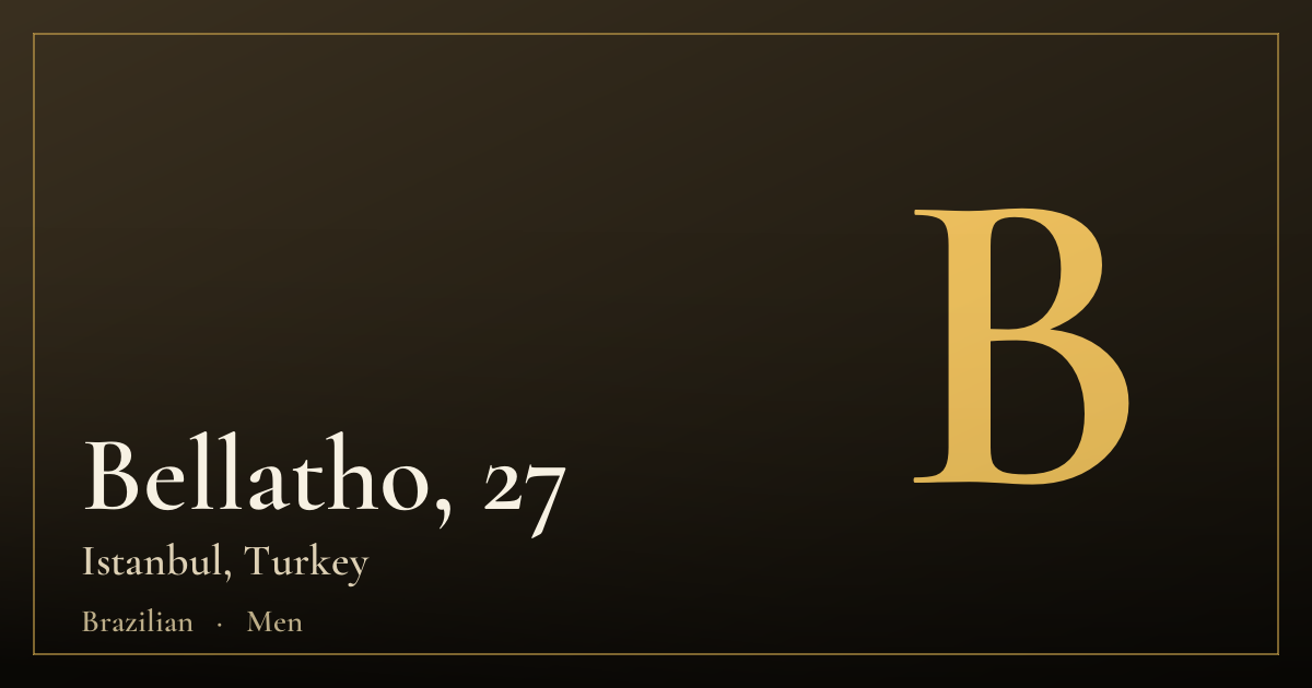 Bellatho, 27 — Istanbul