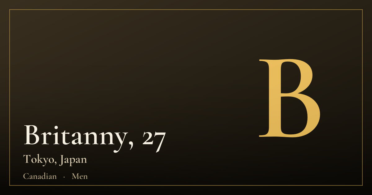 Britanny, 27 — Tokyo