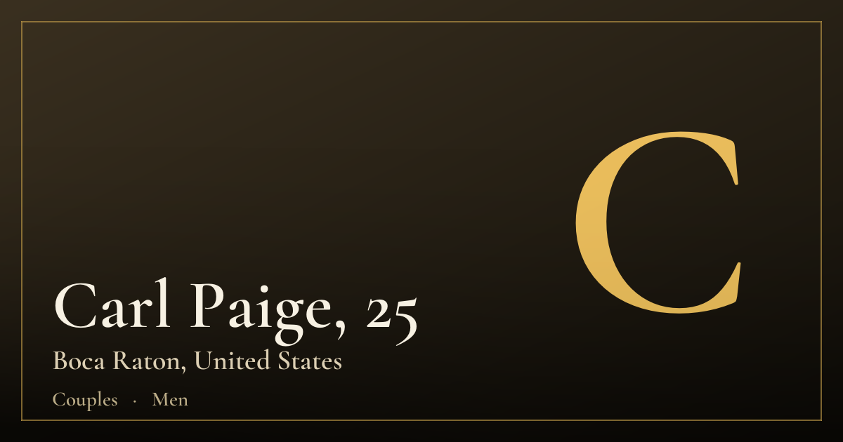 Carl Paige, 25 — Boca Raton