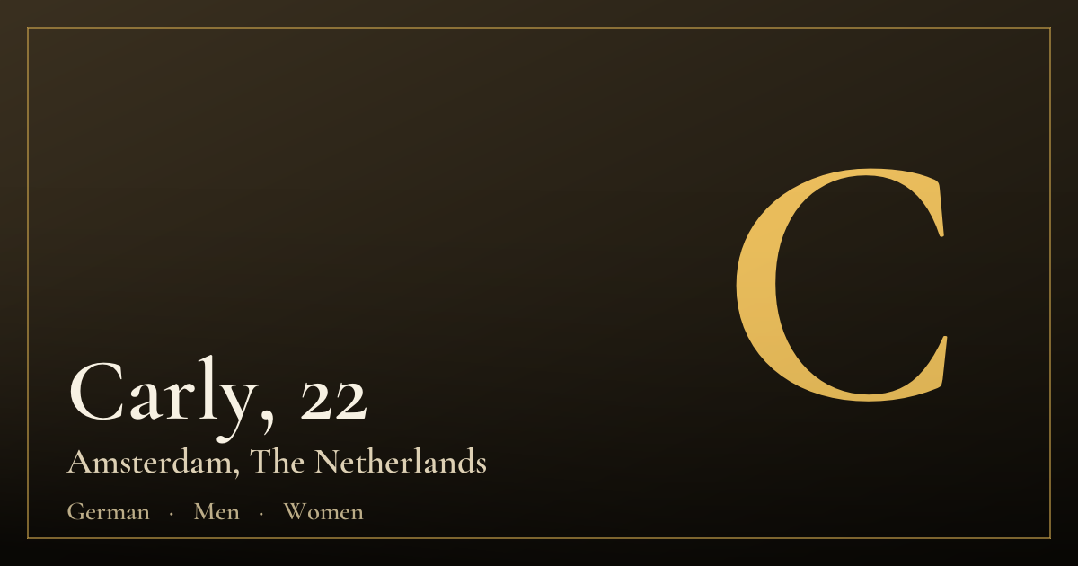 Carly, 22 — Amsterdam
