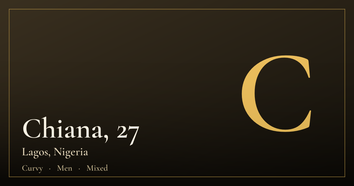 Chiana, 27 — Lagos