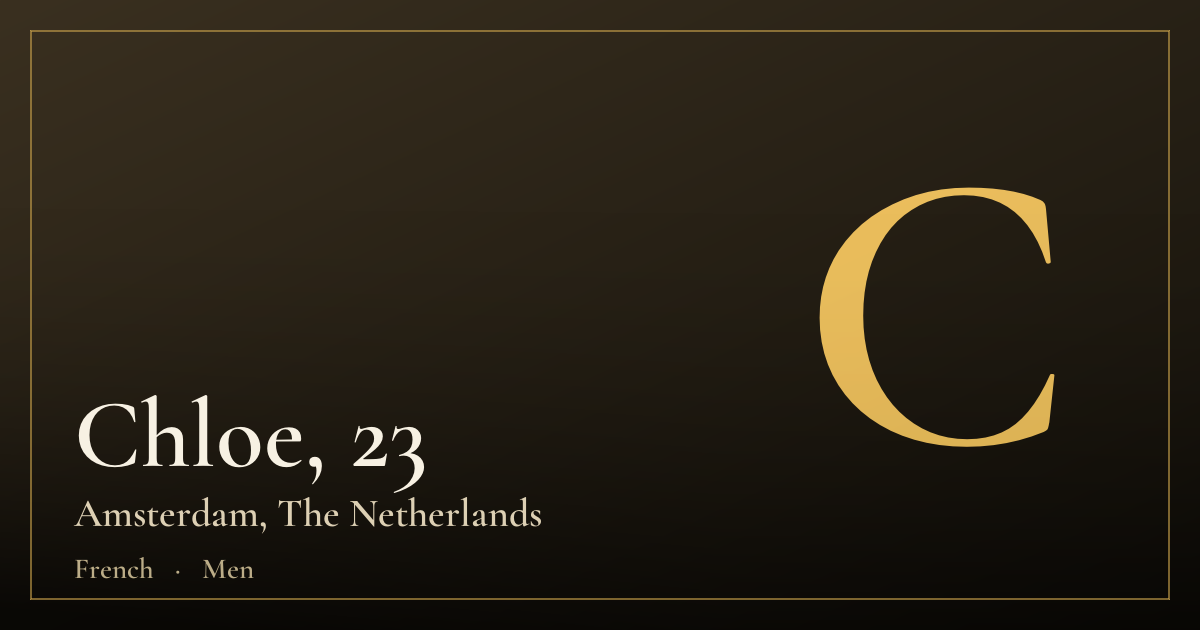 Chloe, 23 — Amsterdam