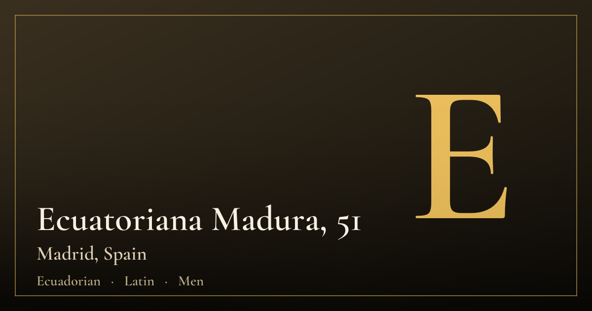 Ecuatoriana Madura, 51 — Madrid