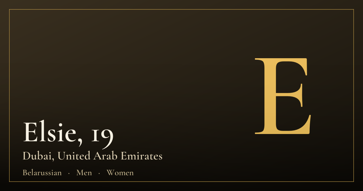 Elsie, 19 — Dubai