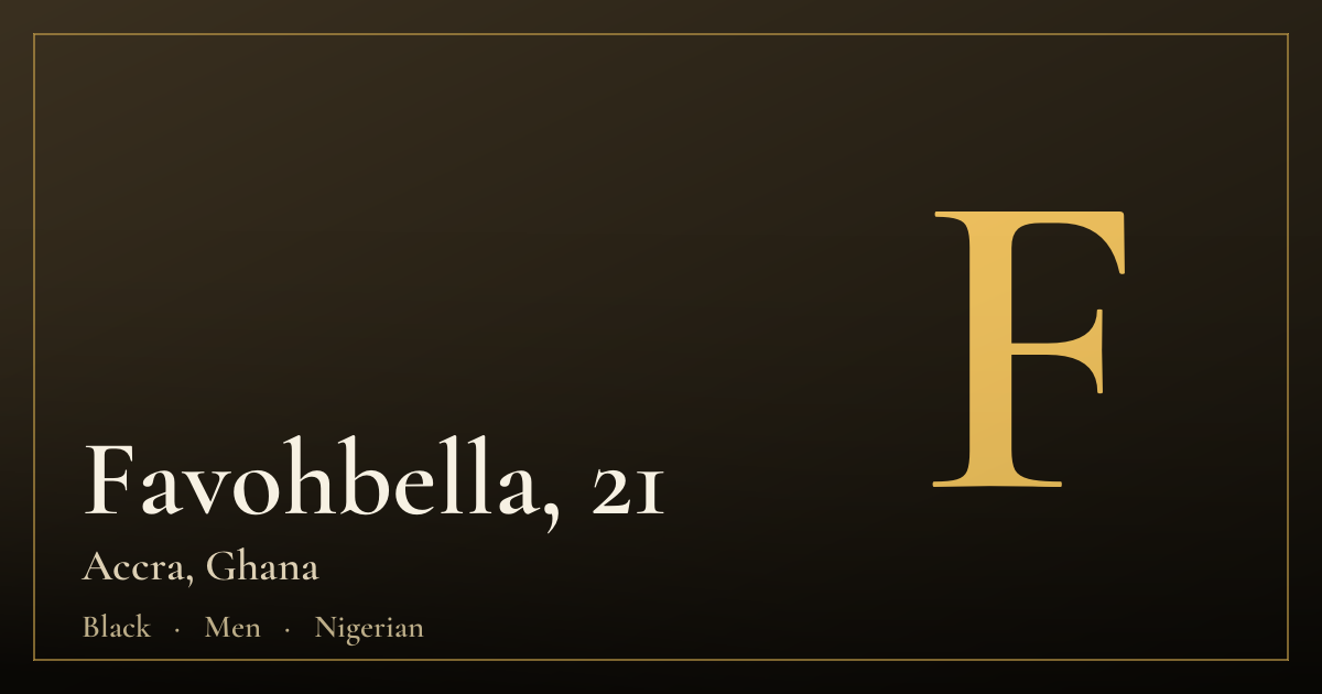 Favohbella, 21 — Accra