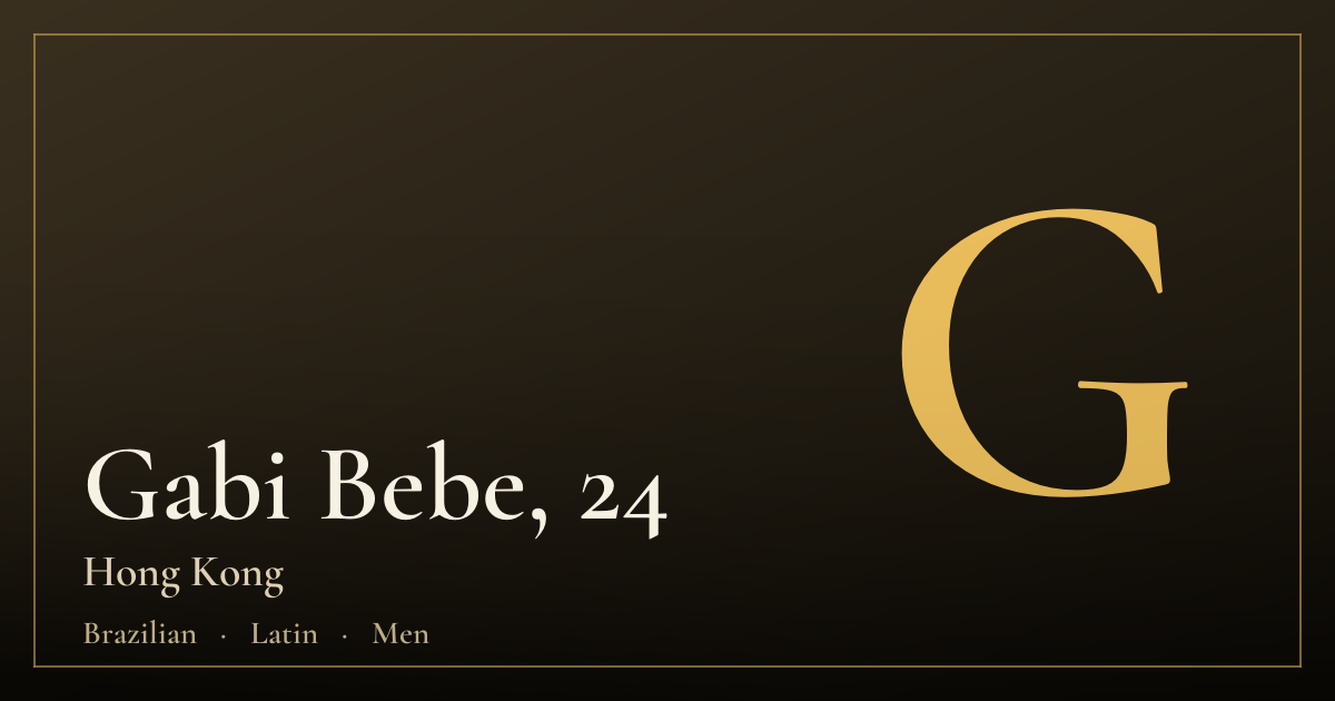 Gabi Bebe, 24 — Hong Kong