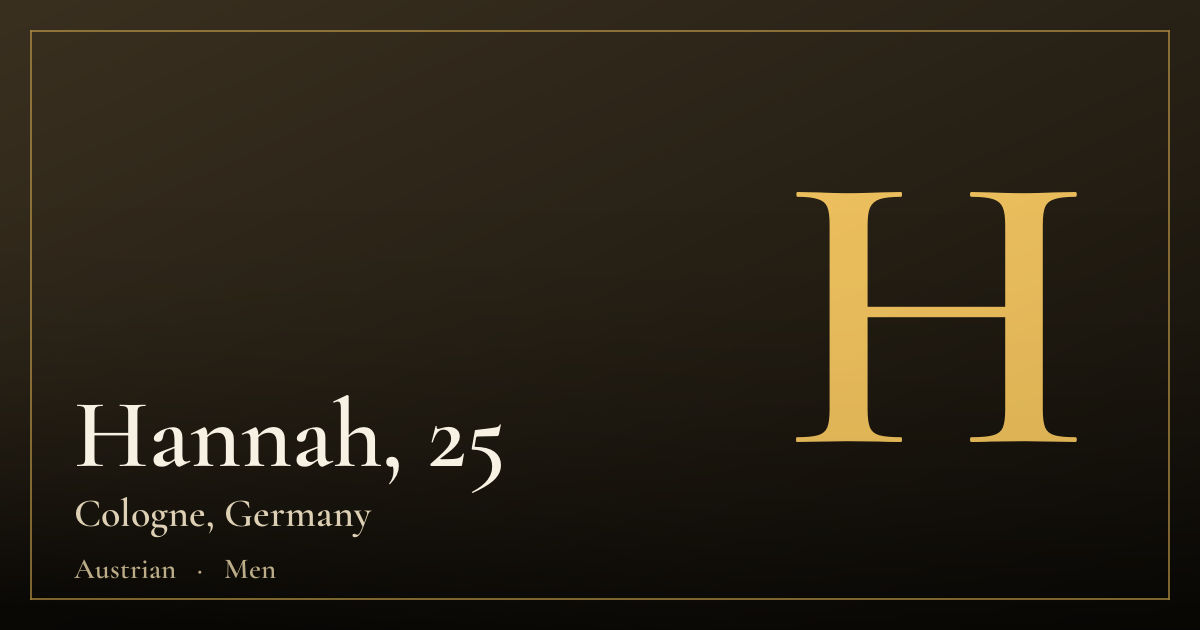 Hannah, 25 — Cologne