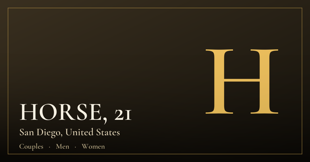 HORSE, 21 — San Diego