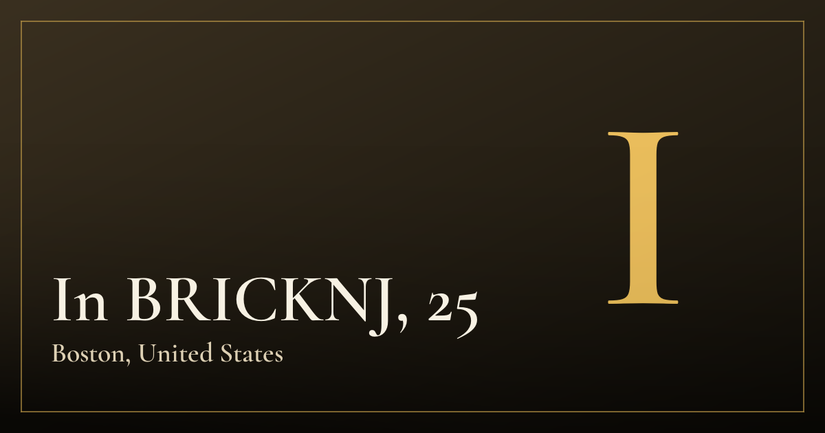 In BRICKNJ, 25 — Boston