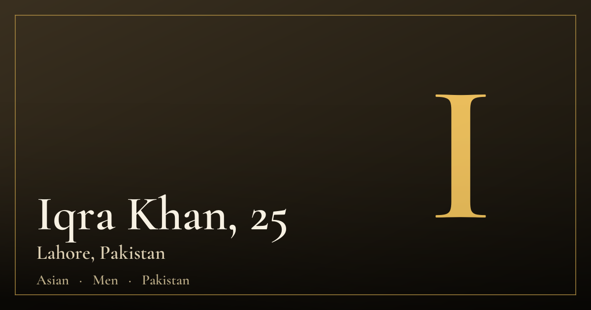 Iqra Khan, 25 — Lahore