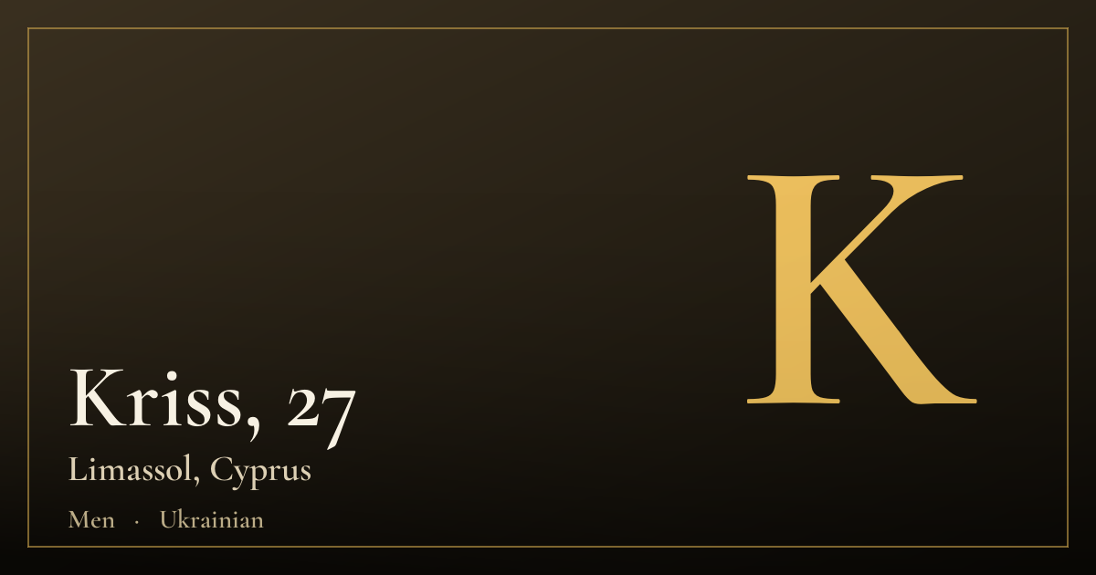 Kriss, 27 — Limassol
