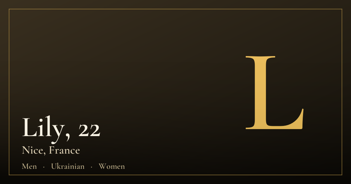 Lily, 22 — Nice