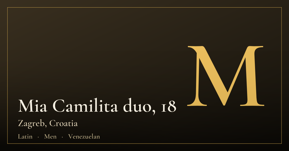 Mia Camilita duo, 18 — Zagreb