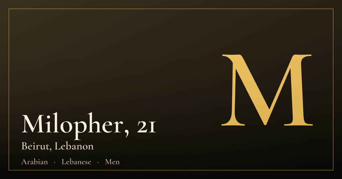 Milopher, 21 — Beirut