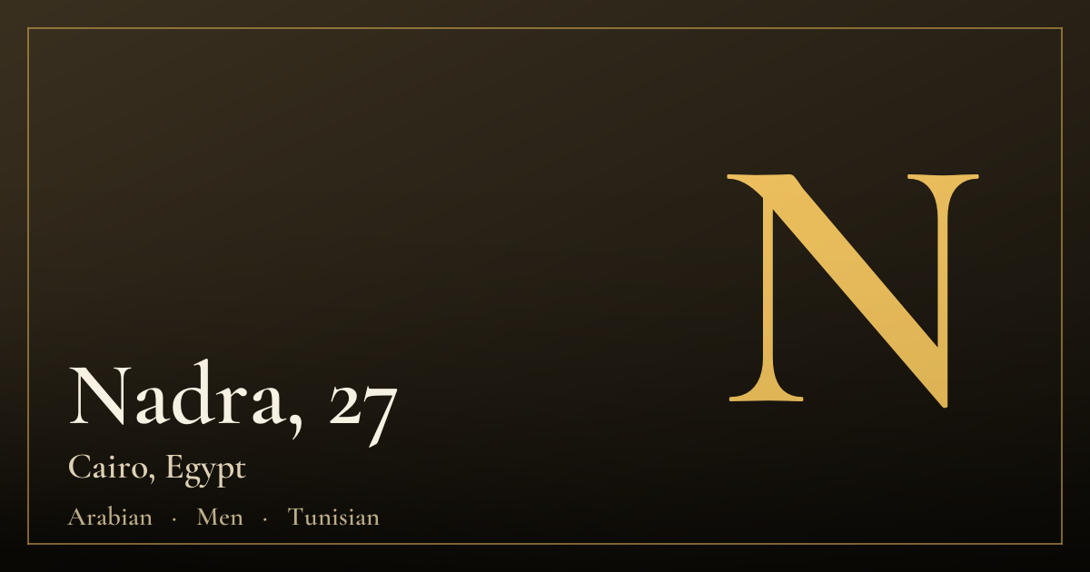 Nadra, 27 — Cairo