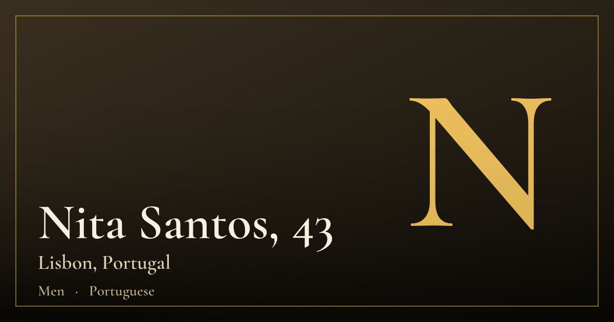 Nita Santos, 43 — Lisbon