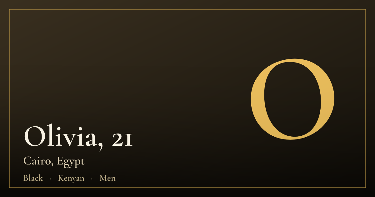 Olivia, 21 — Cairo