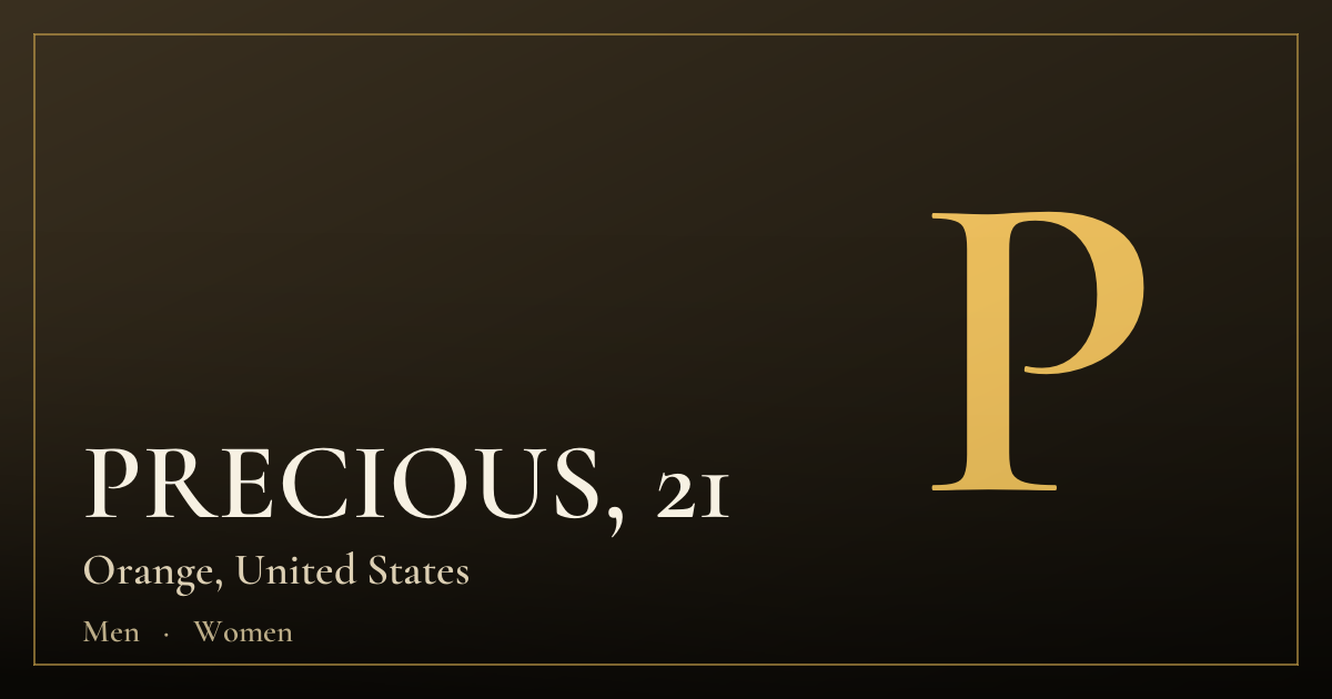 PRECIOUS, 21 — Orange