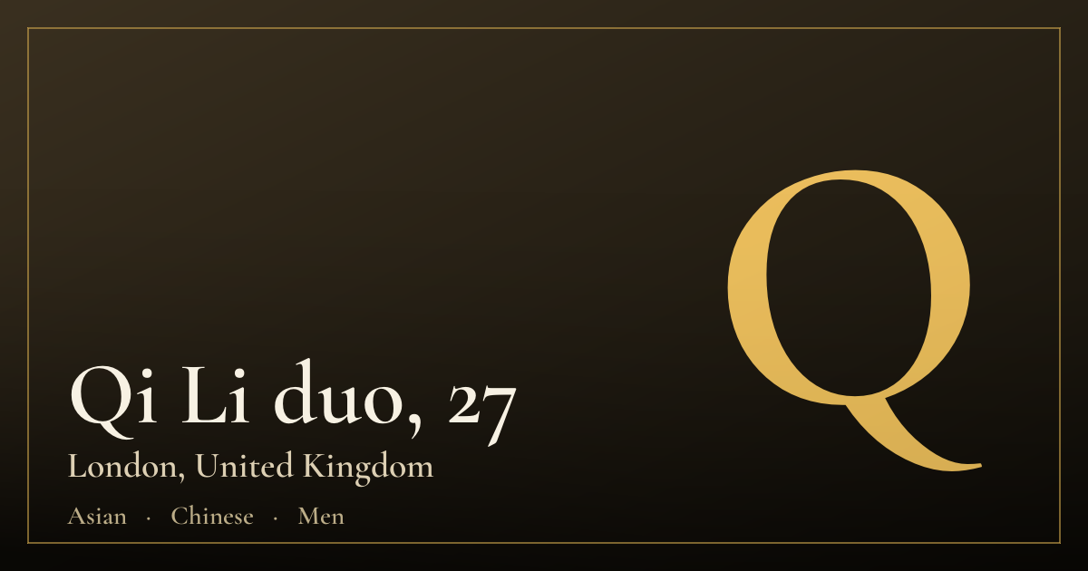 Qi Li duo, 27 — London