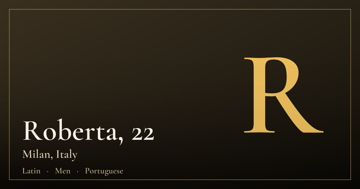 Roberta, 22 — Milan