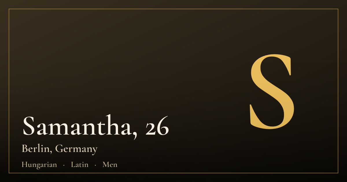 Samantha, 26 — Berlin