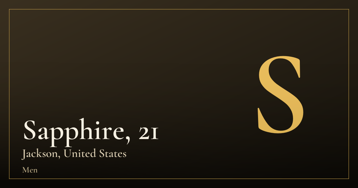 Sapphire, 21 — Jackson