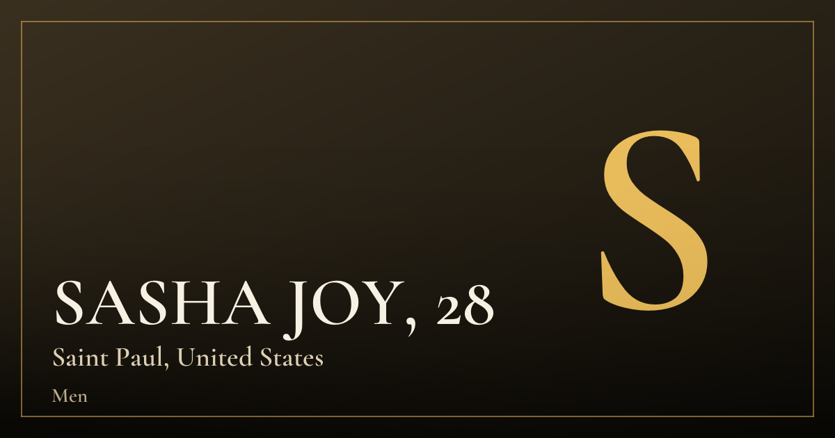 SASHA JOY, 28 — Saint Paul