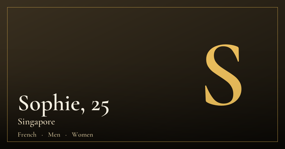 Sophie, 25 — Singapore