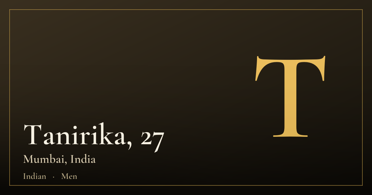 Tanirika, 27 — Mumbai