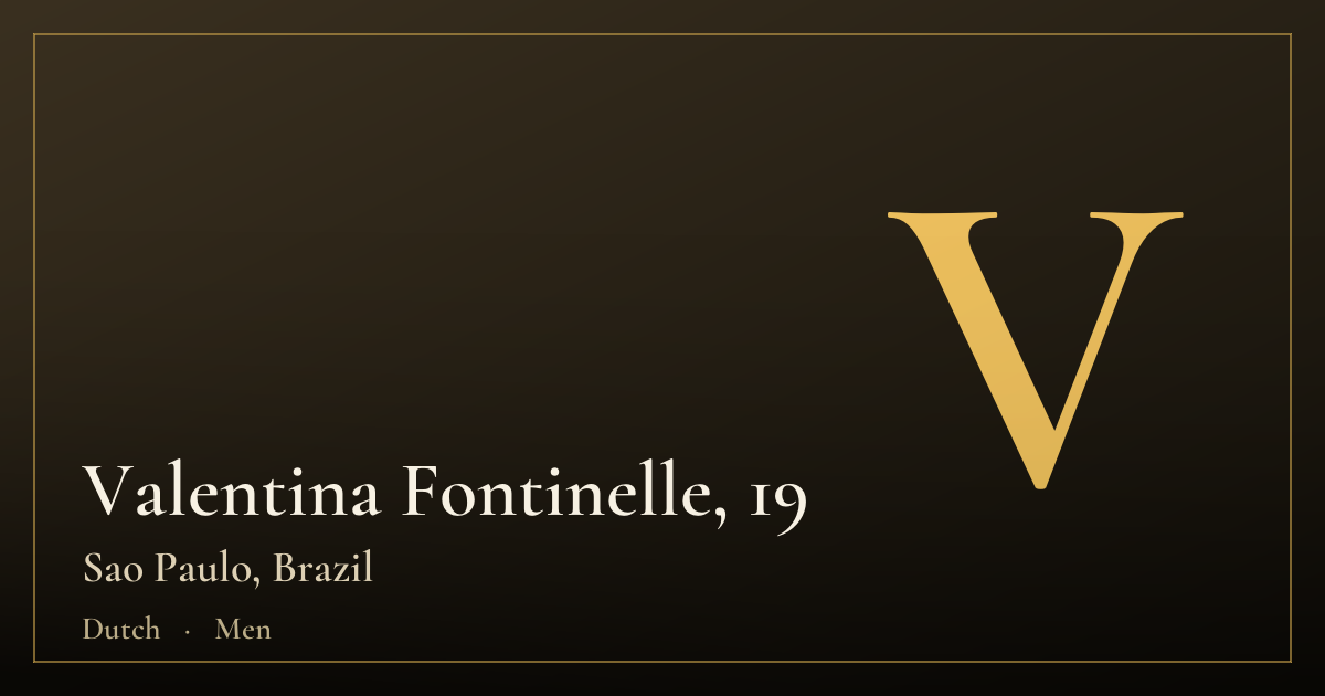 Valentina Fontinelle, 19 — Sao Paulo