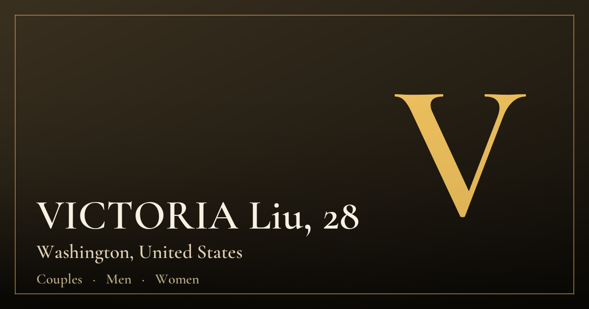 VICTORIA Liu, 28 — Washington