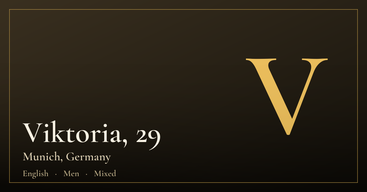 Viktoria, 29 — Munich