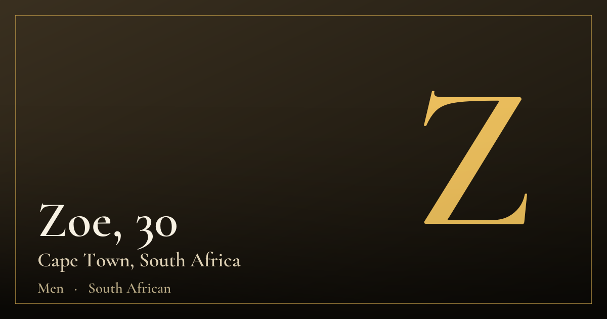 Zoe, 30 — Cape Town